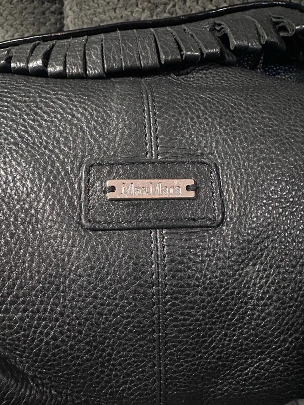 MaxMara Y2K Black Leather Fringe Bag
